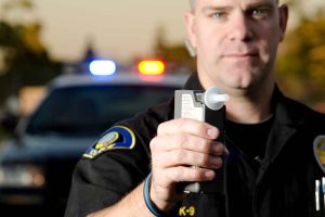 Policeman applying DWI Test